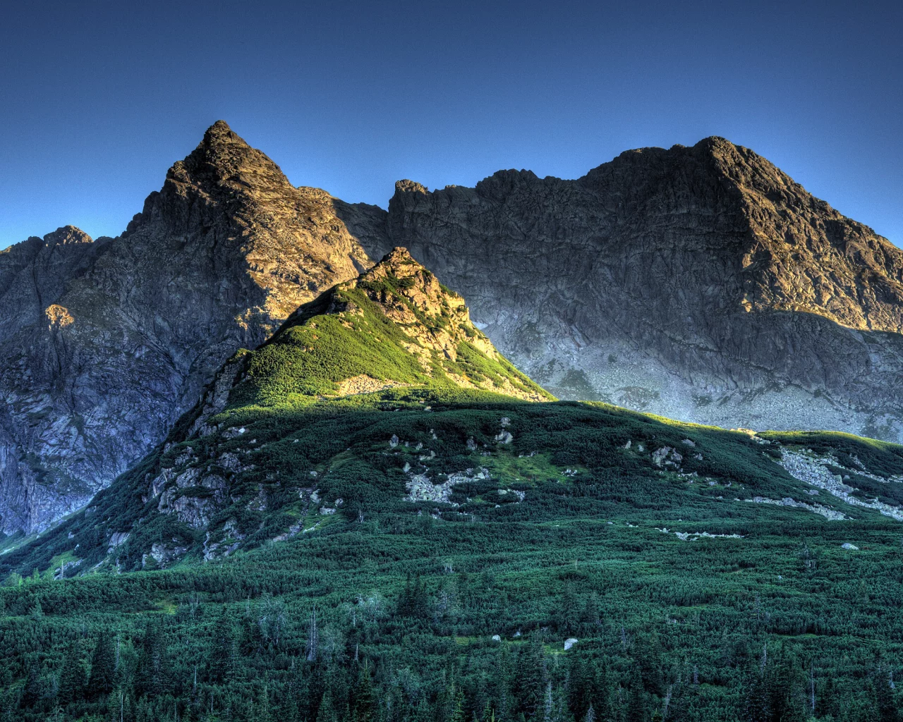 koscielec at dusk, polish tatra mountains, горы