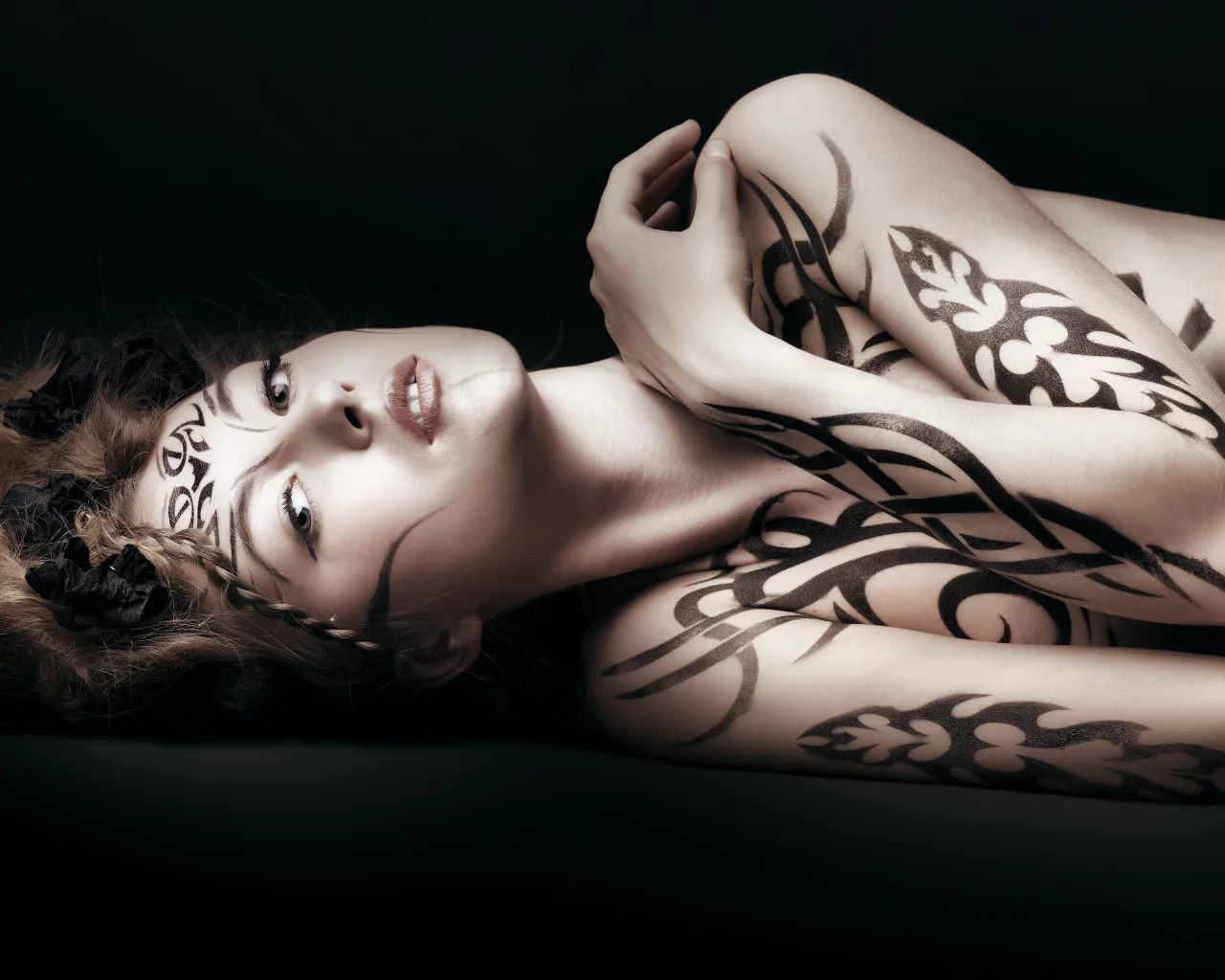тело, девушка, body art, рисунок