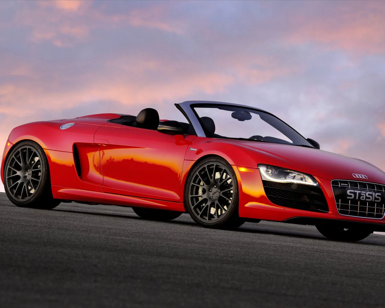 кабриолет, красный, audi, r8, v10, автомобиль, stasis