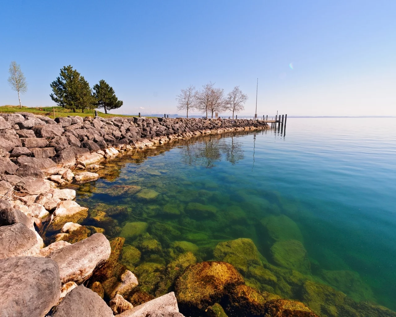 пейзаж, река, камни, море, природа