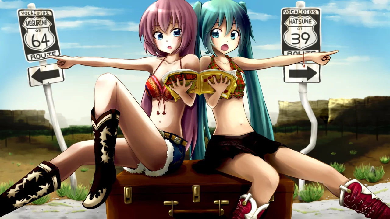 megurine luka, hatsune miku, вокалойд