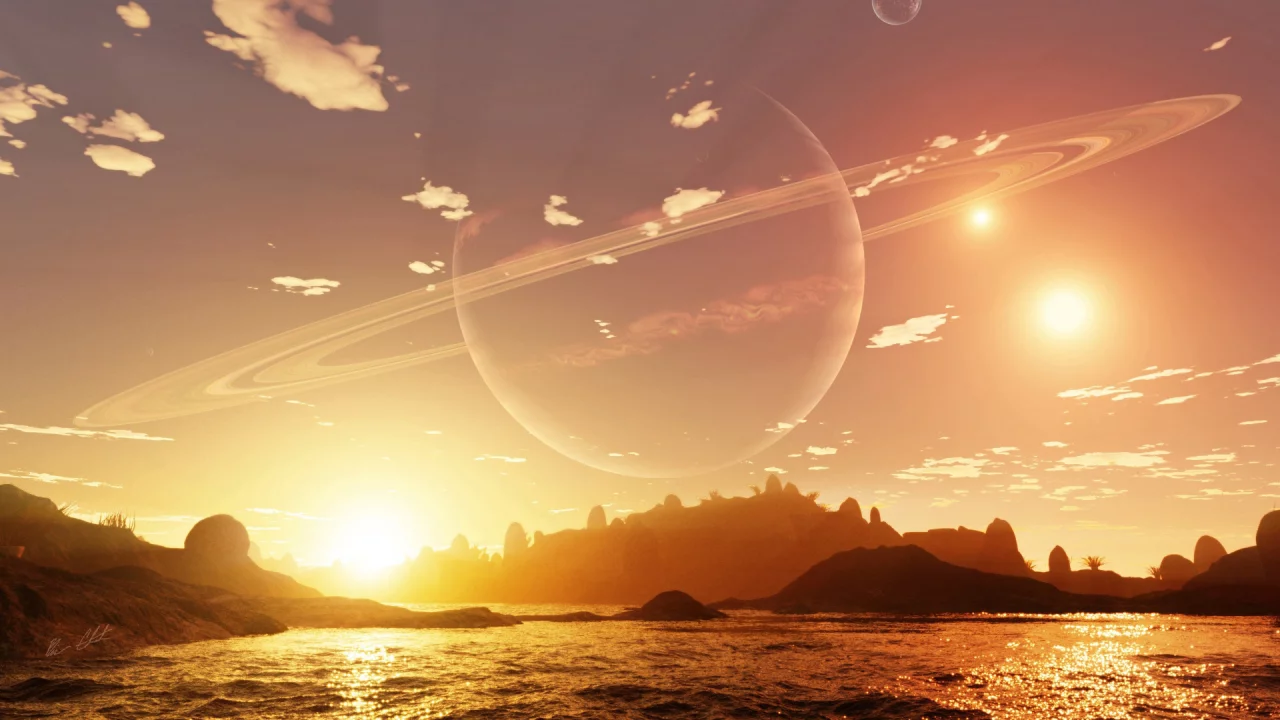 планета, море, alien shores