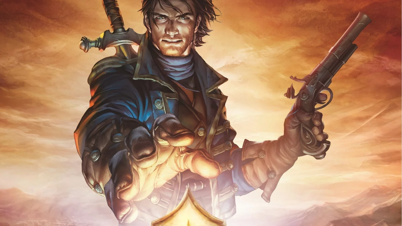 fable 3, меч, пистоль, artwork, парень, корона