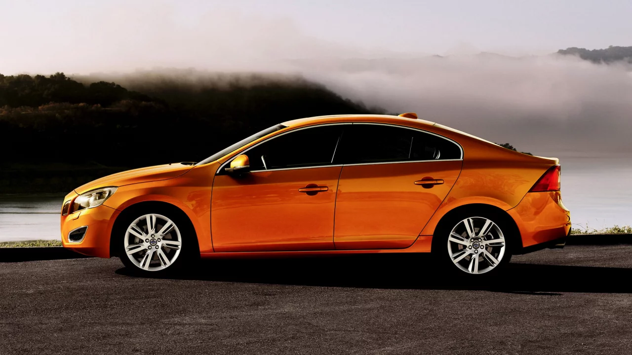 volvo s60, река, тачка, туман