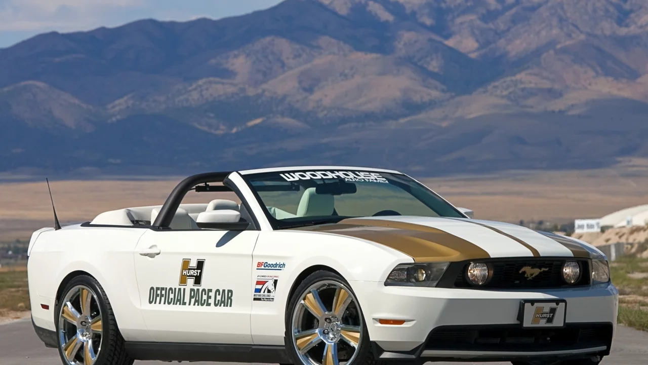 машина, горы, сейфти-кар, convertible, pace-car, кабриолет, пустыня, v6, safety car, трек, трасса, безопасности, ford, пейс-кар, горизонт, mustang