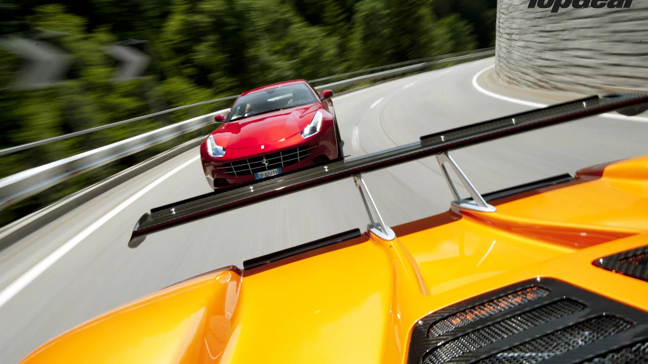 ff, топ гир, антикрыло, pagani, top gear, спойлер, самая лучшая телепередача, передок, дорога, суперкары, ferrari, zonda r, высшая передача