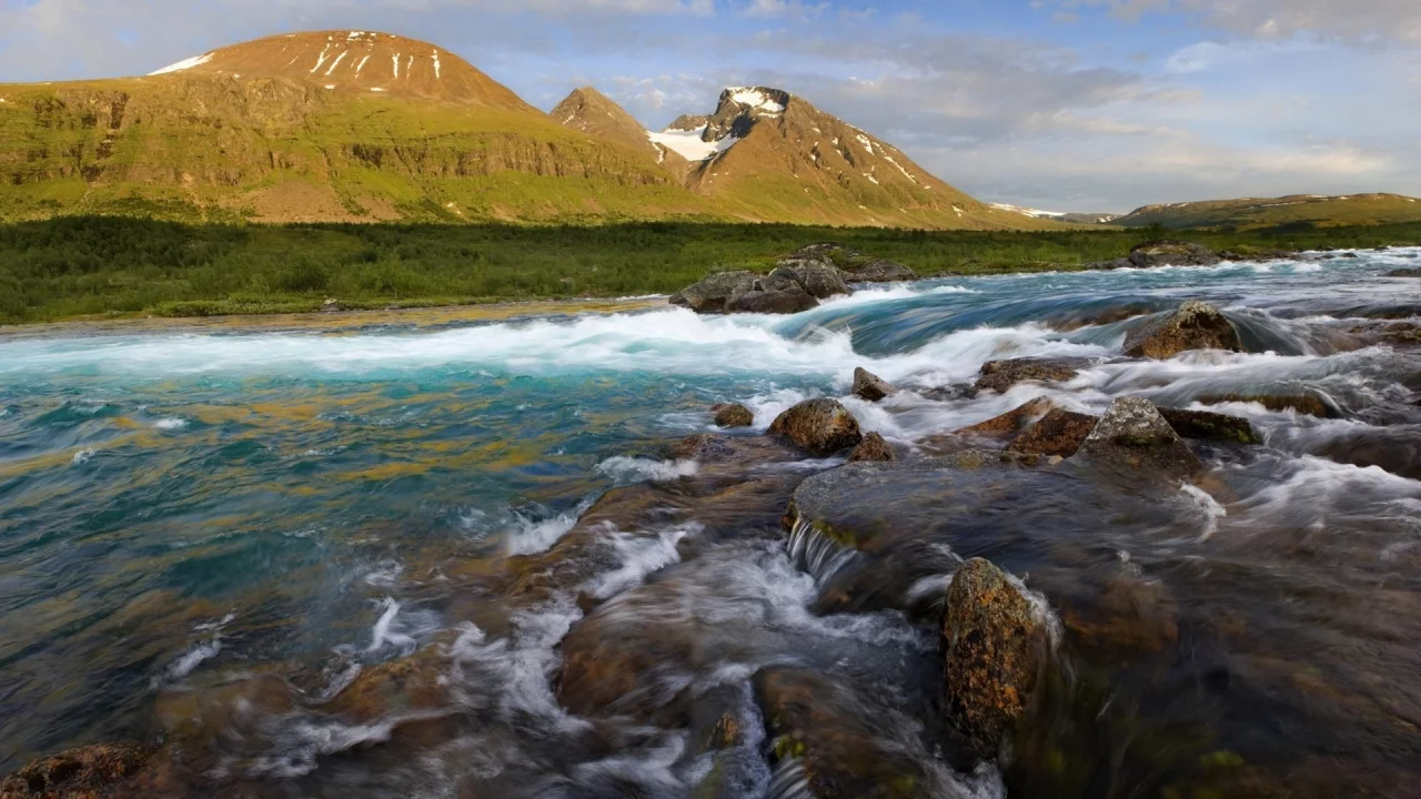 вода, река, горы
