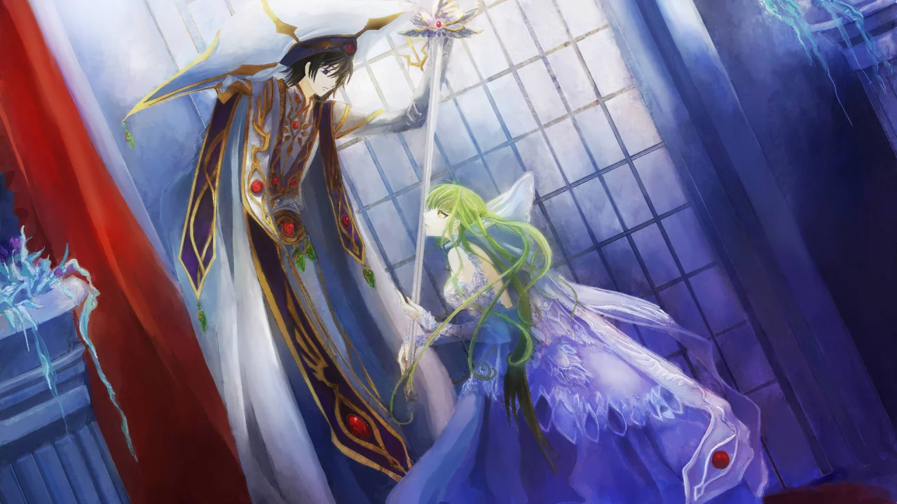 сode geass, поклон, принц, лелуш, зеленые волосы