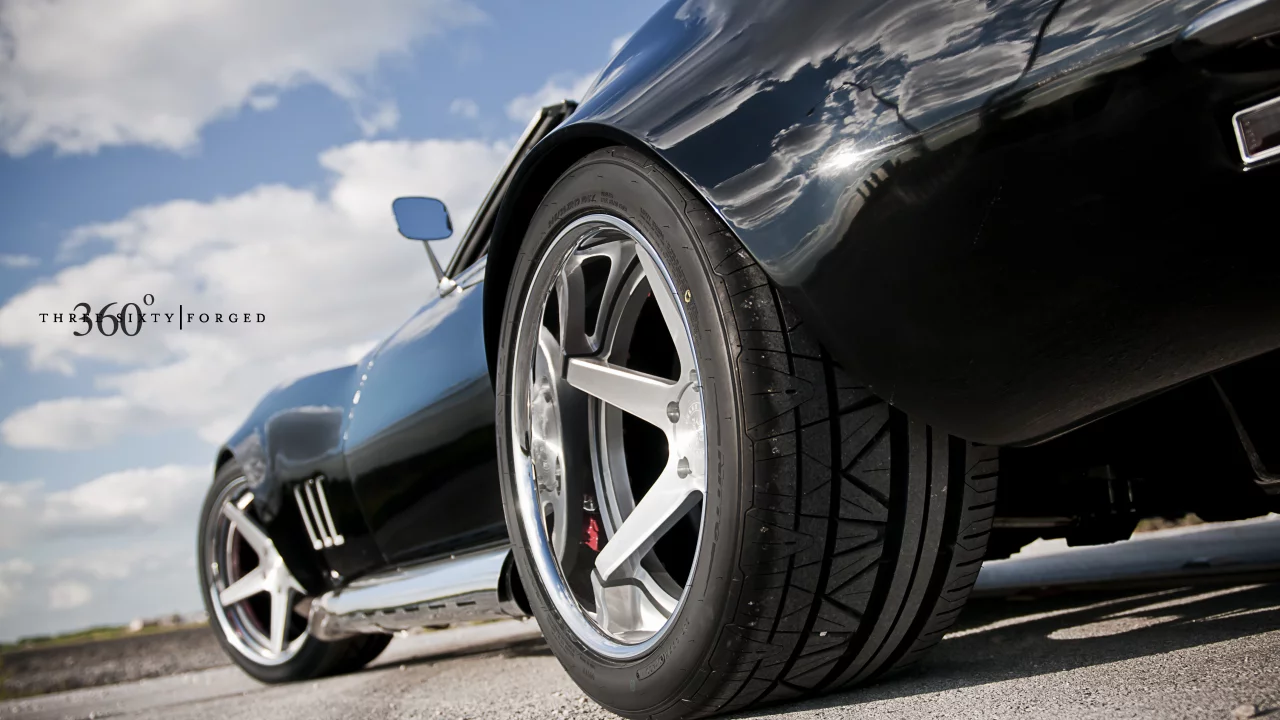 chevrolet, задняя часть, облака, шевроле, корвет, 360 three sixty forged, black, c3, чёрный, corvette, небо