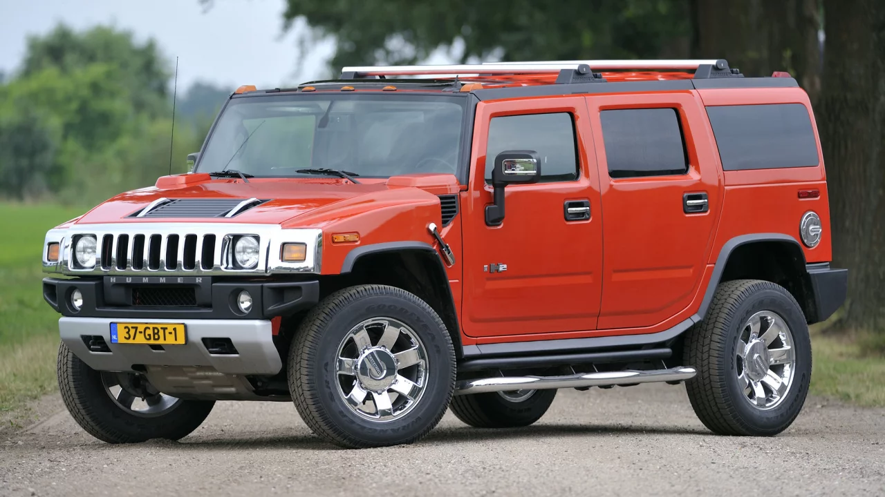h2, hummer, красный, road