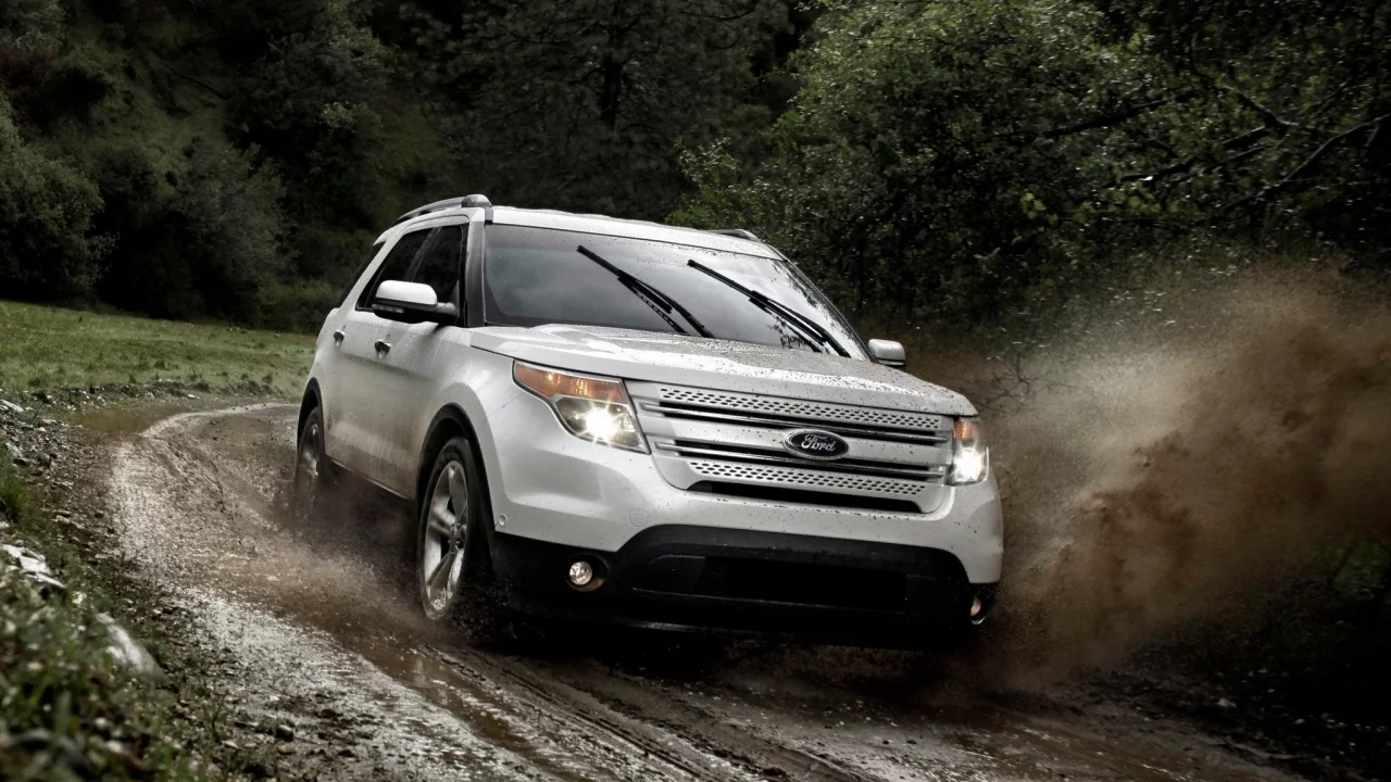 белый, explorer, ford