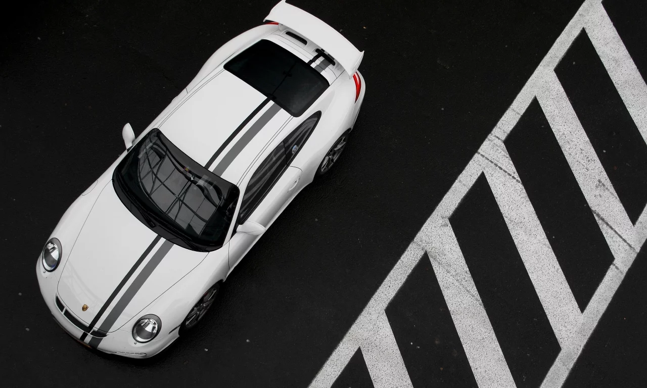асфальт, черно-белое, porsche 997 gt3 mk2