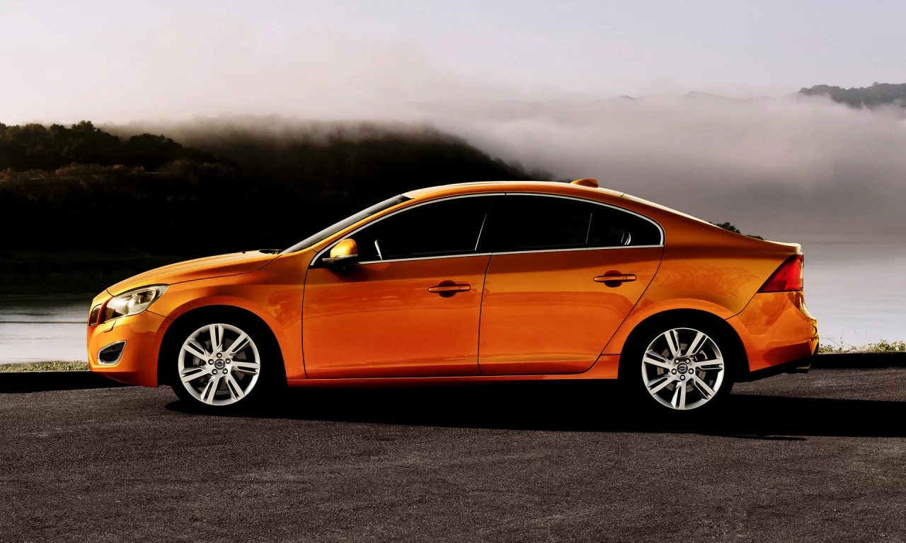 volvo s60, река, тачка, туман