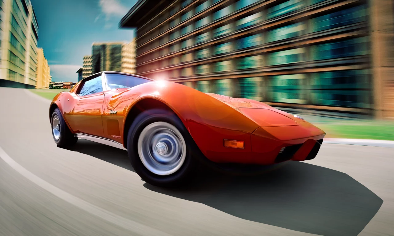 город, chevrolet, corvette, fake rig stingray