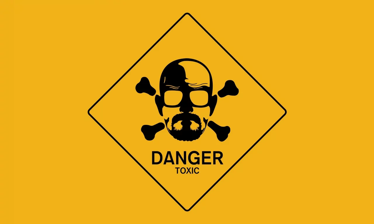минимализм, danger, bryan cranston, breaking bad, знак, toxic, walter white, во все тяжкие