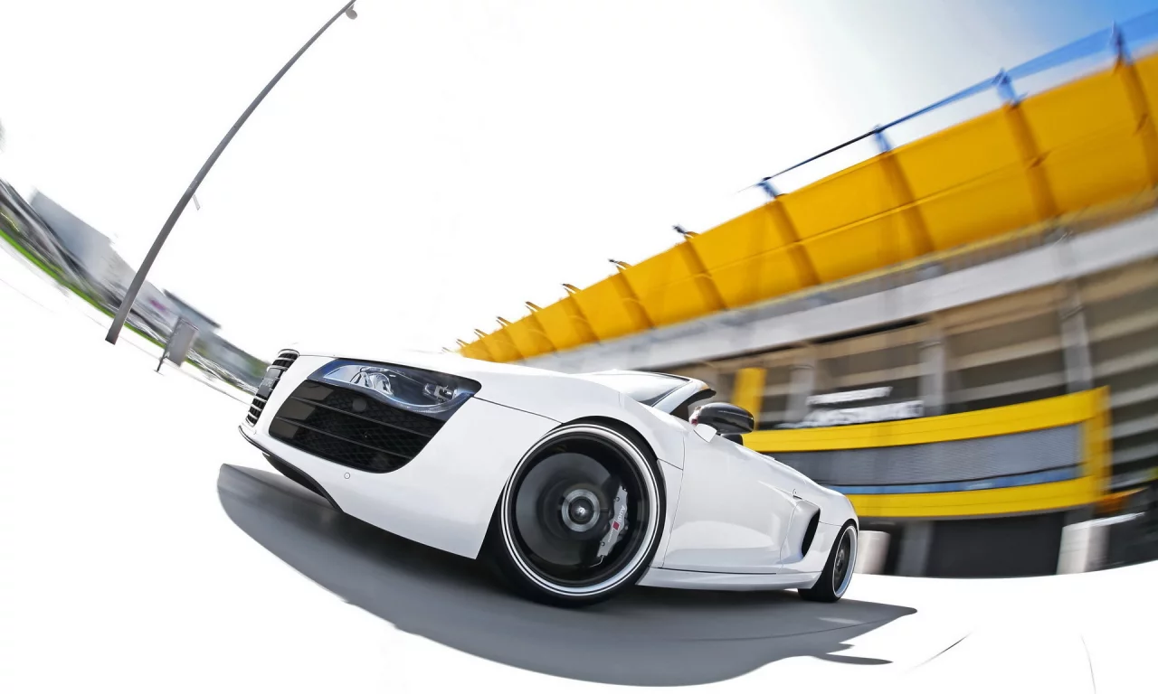 audi r8, в движении, авто, ауди, spyder