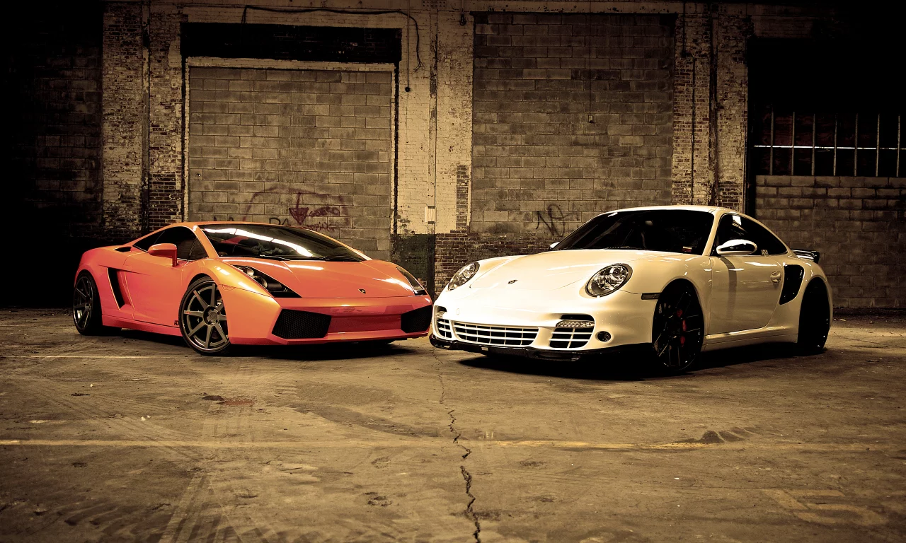 спорткара, гараж, два, gallardo and 997 v 3