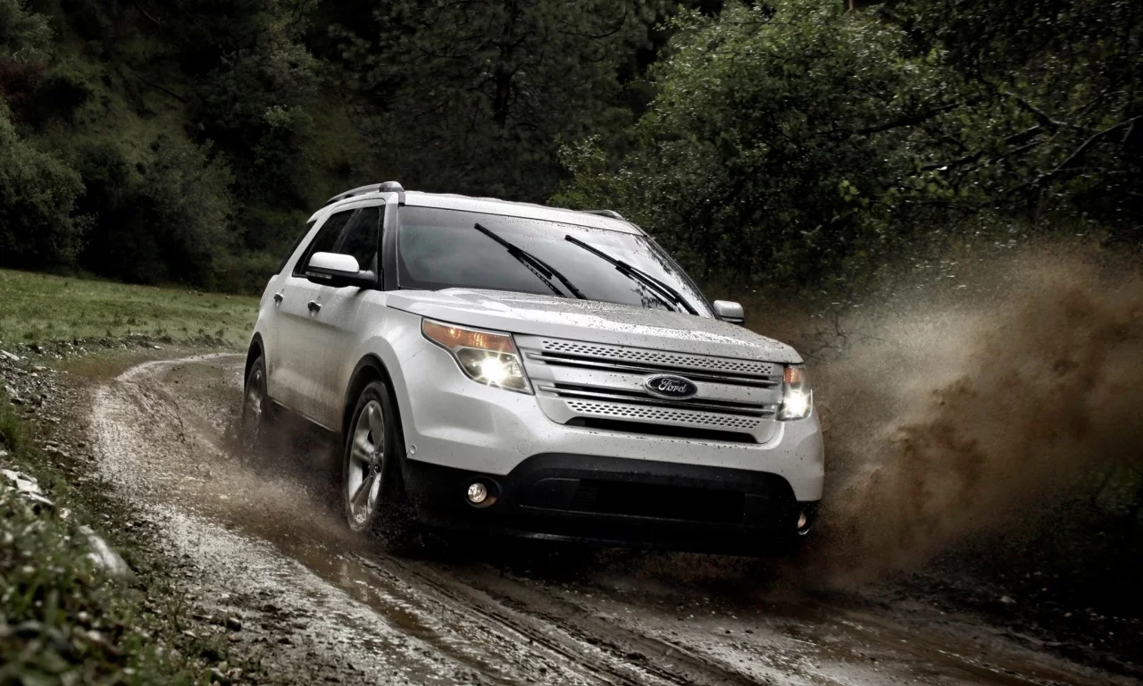 белый, explorer, ford