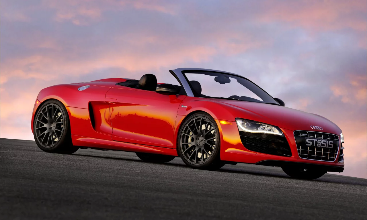 кабриолет, красный, audi, r8, v10, автомобиль, stasis