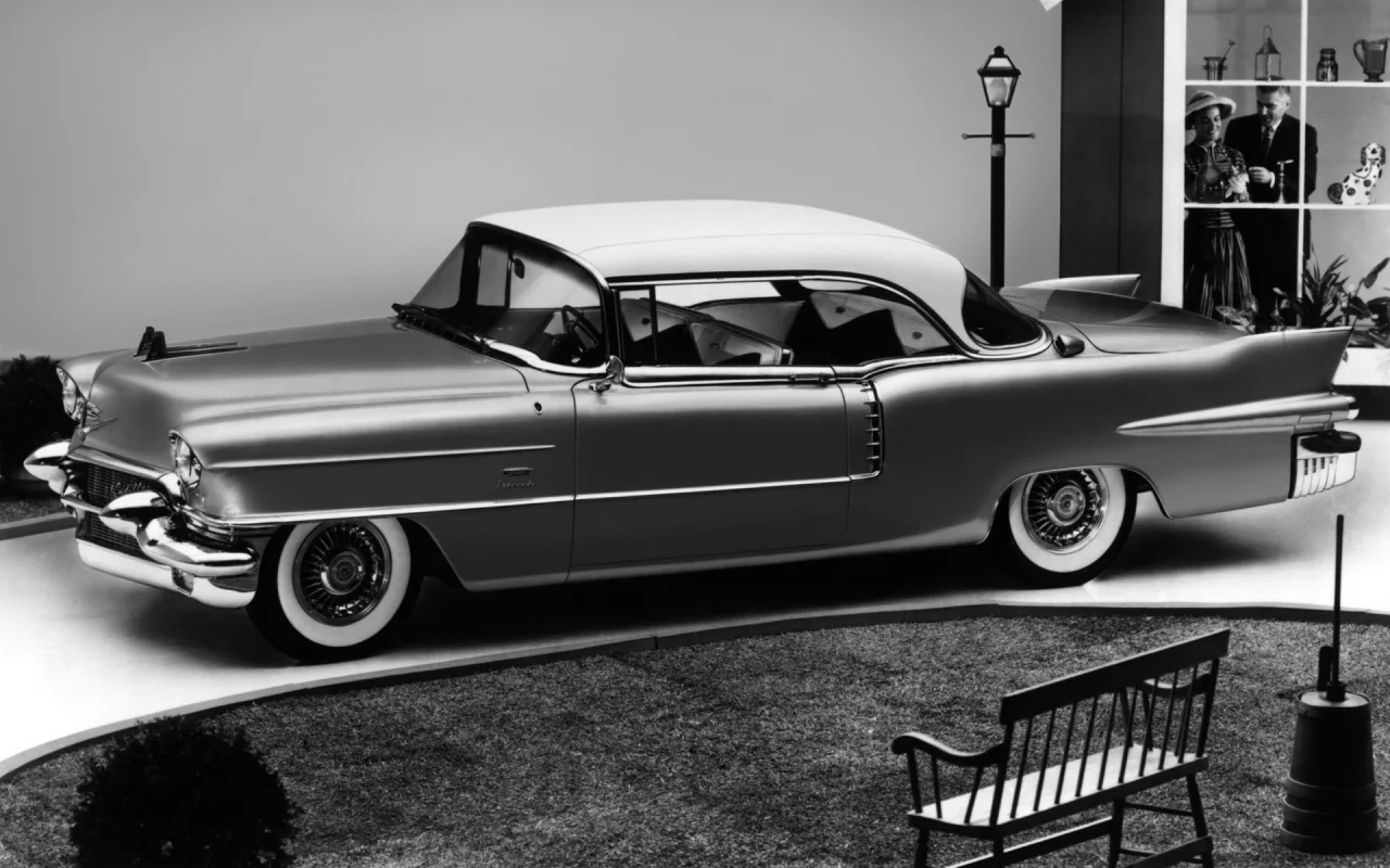 черно-белая, ретро, cadillac eldorado