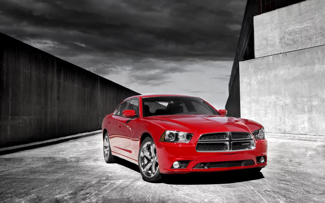dodge, charger, красный