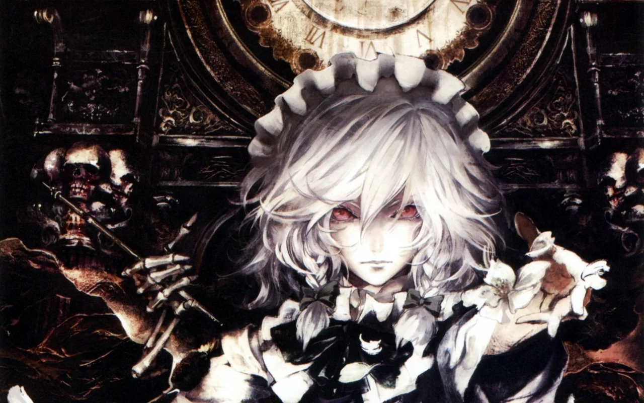 sakuya, touhou, сакуя, идзаёй, тохо, скилет, служанка, рука, izaey