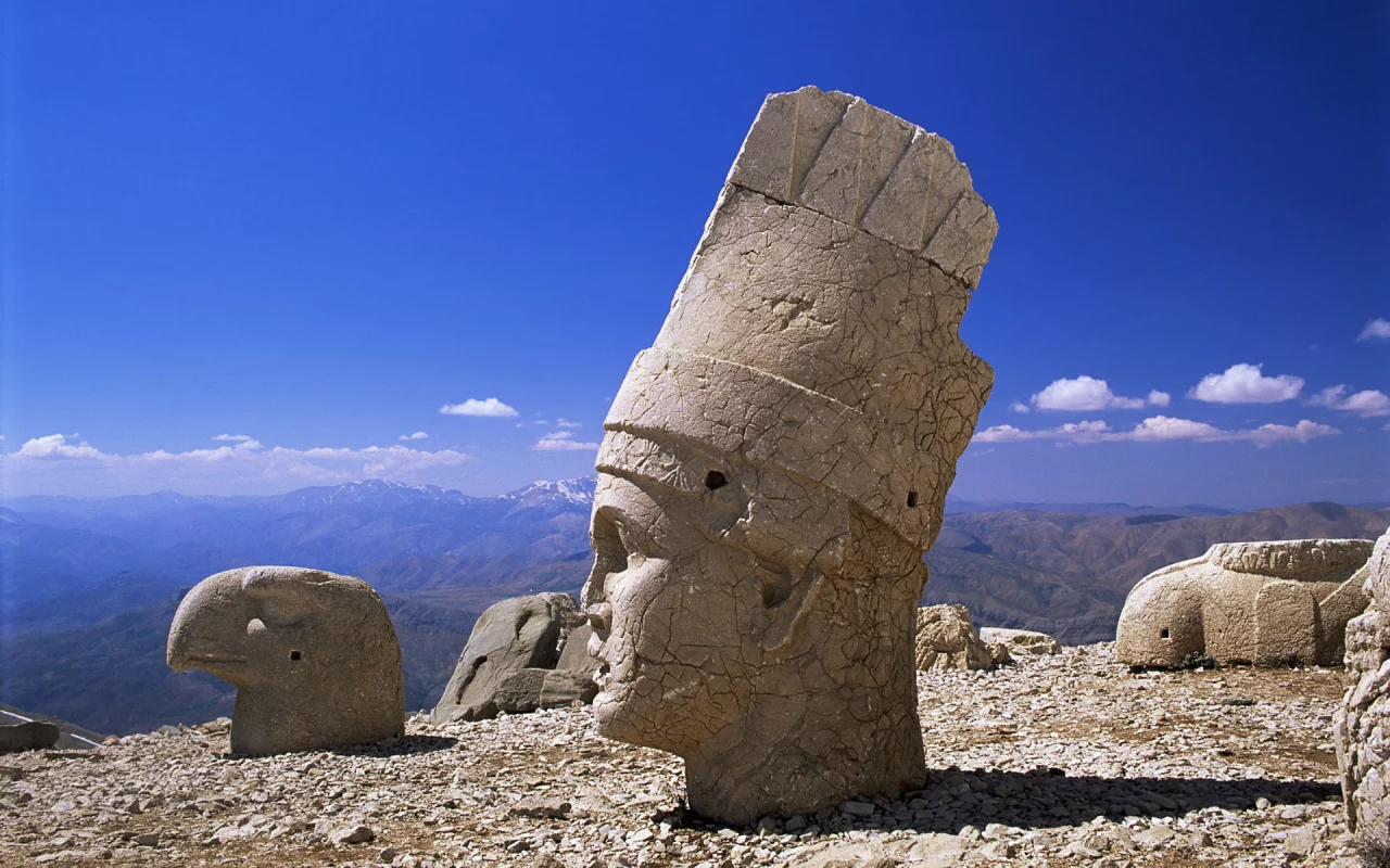 вершины, каменные, статуи, гор