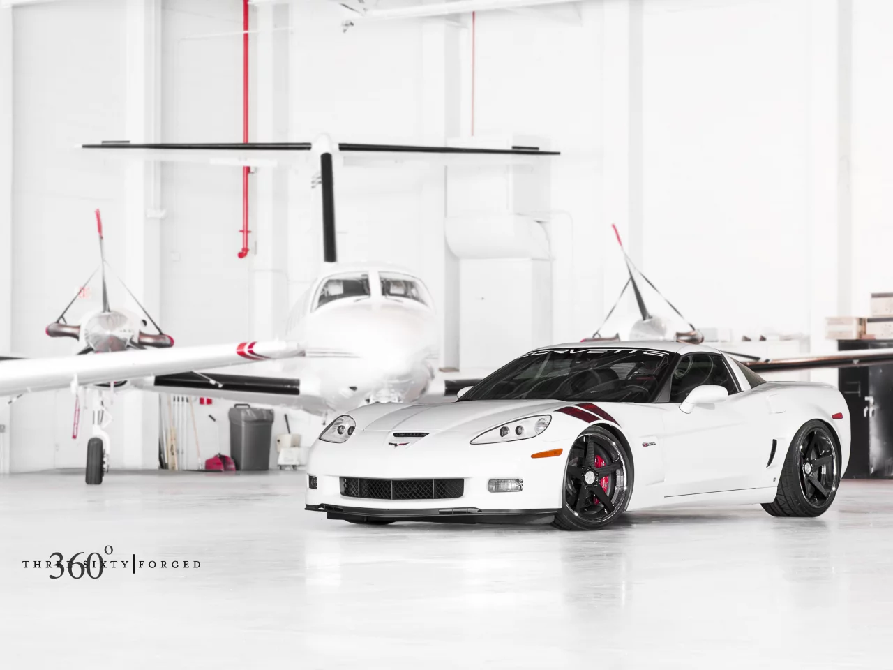 chevrolet, z06, передняя часть, 360 three sixty forged, corvette, шевроле, white, ангар, корвет