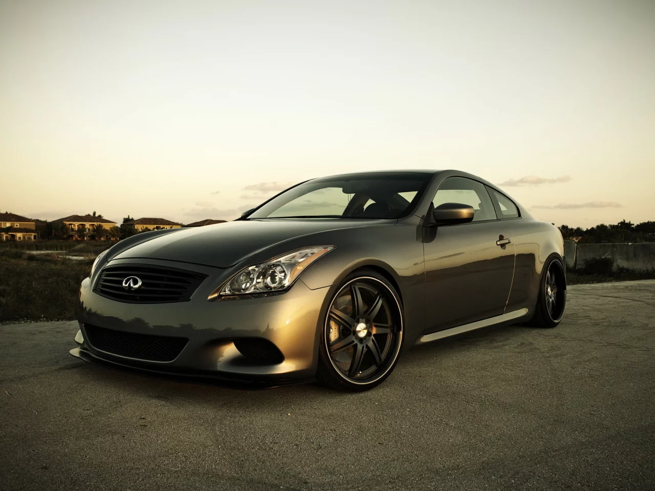 sunset, infiniti, g37, вечер, диски, стайлинг