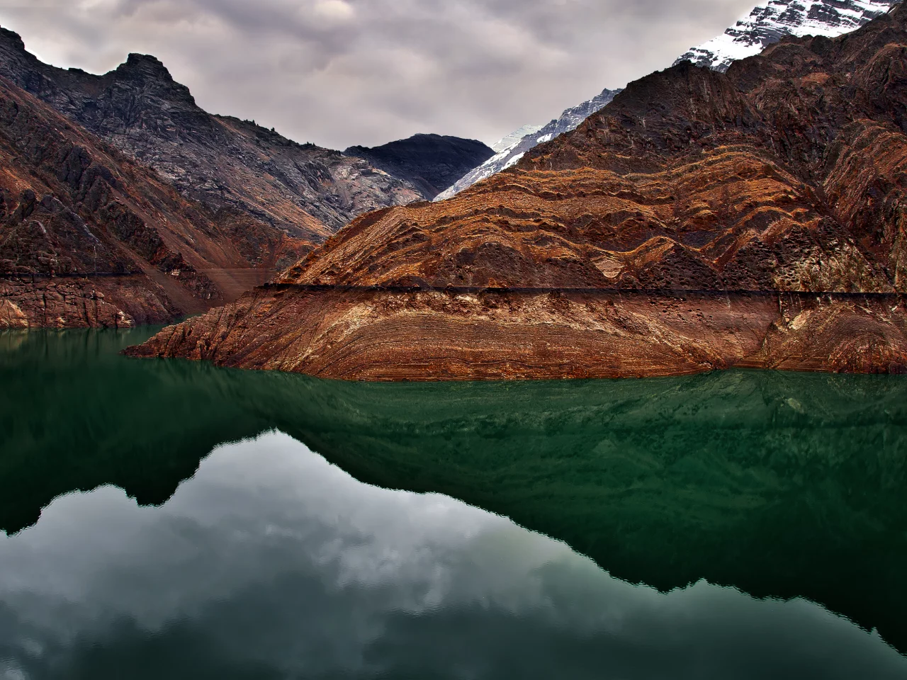 горы, вода, гора
