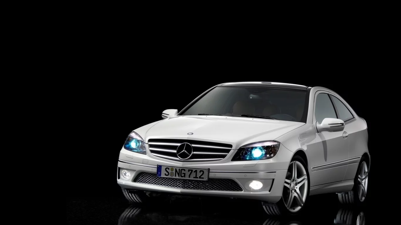 фары, черный, фон, синие, mersedec, benz
