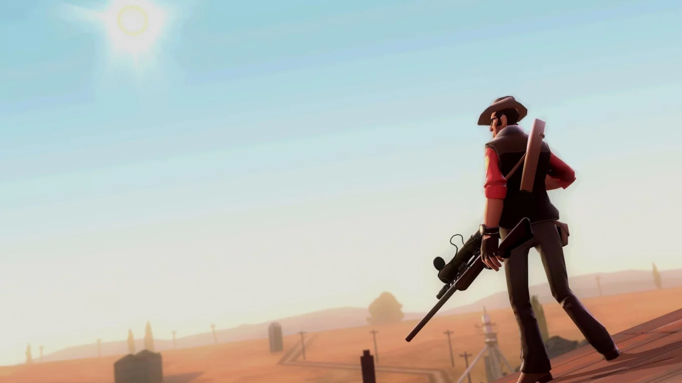снайпер, каньон, игра, team fortress 2