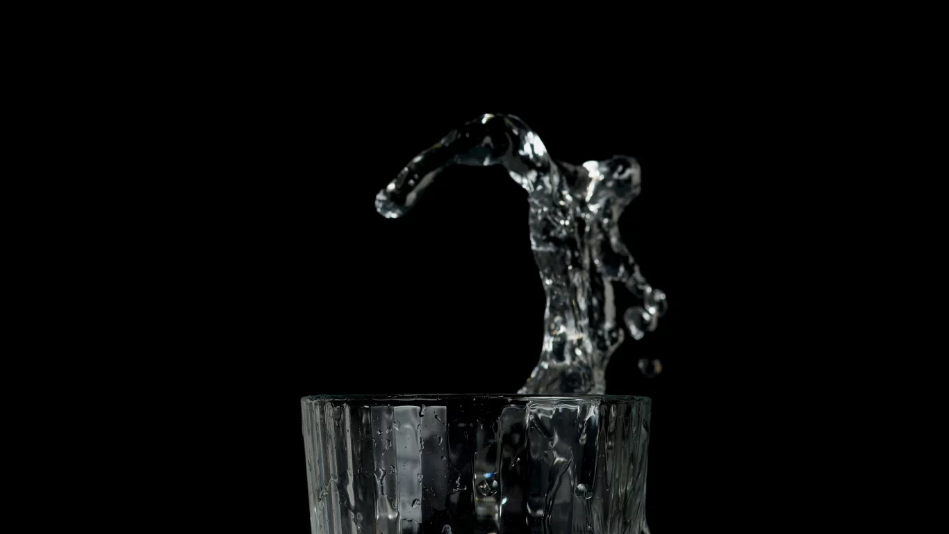 фон, стакан, вода, чёрный, брызги