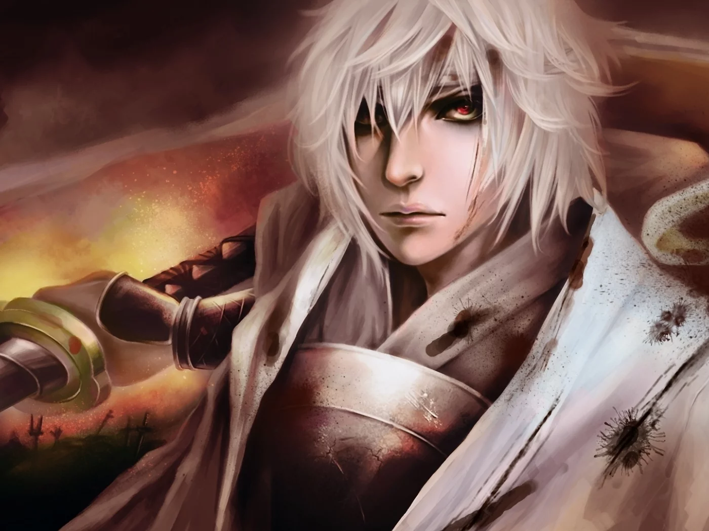 катана, меч, gintama, парень, sakata gintoki