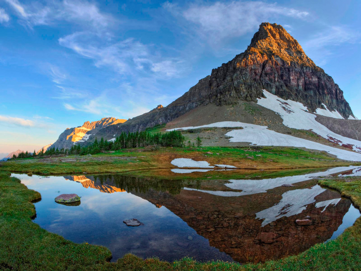 горы, озеро, природа, отражение