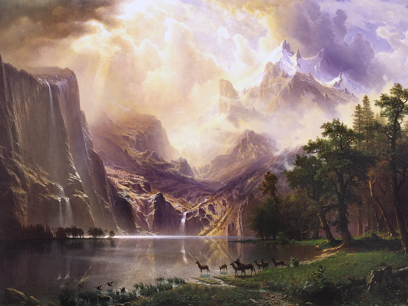 ущелье, бирштадт, живопись, bierstadt albert