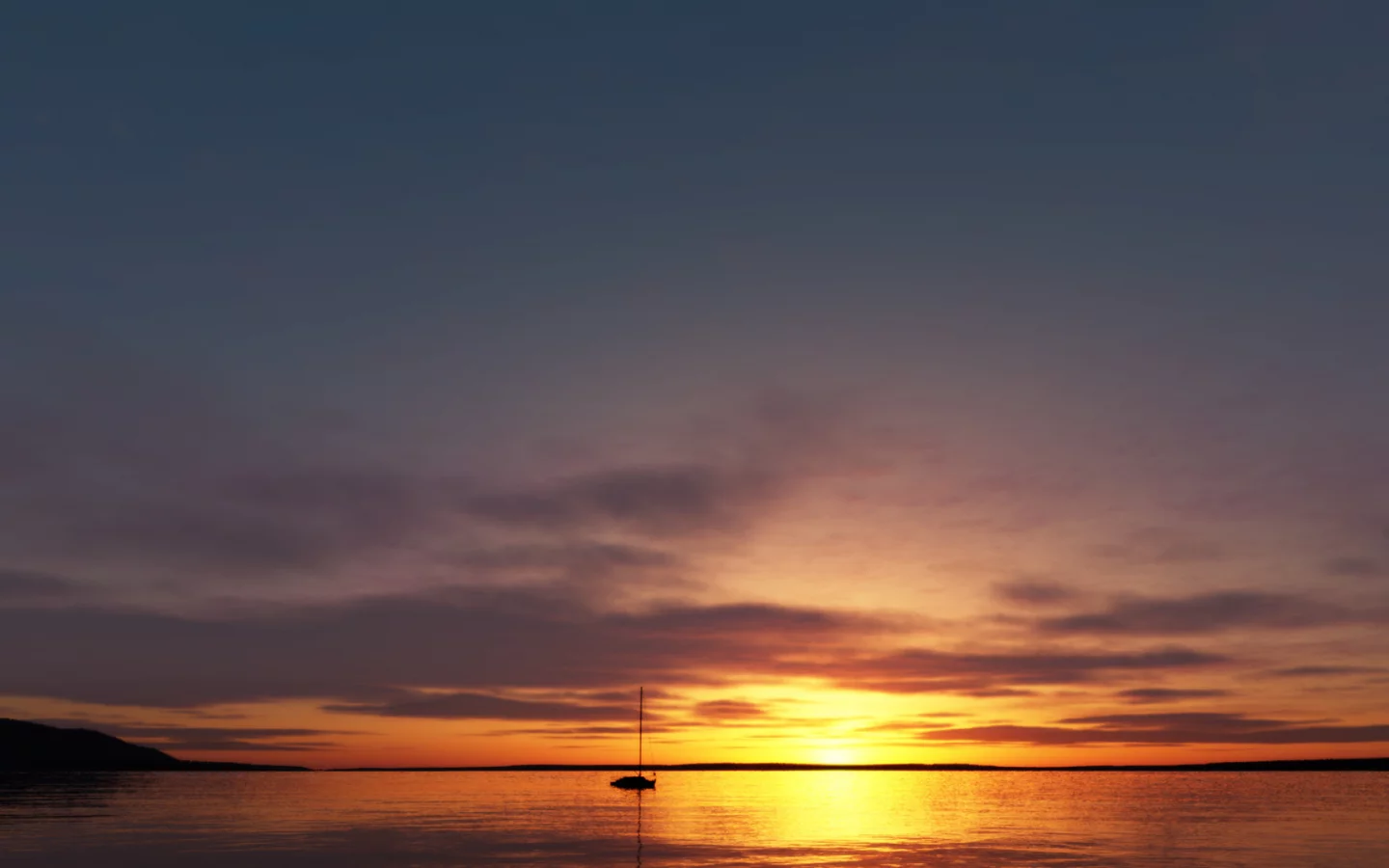 закат, море, лодка