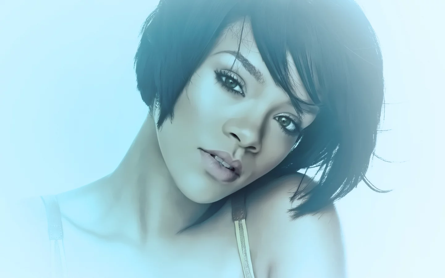 белый, освещение, свет, певица, rihanna
