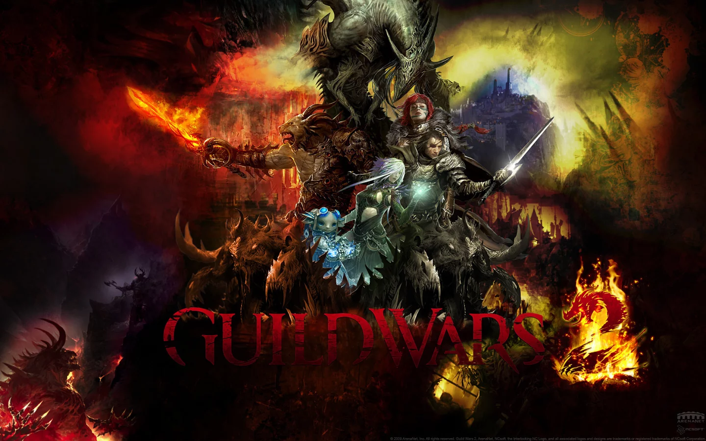 арт, войны, текстура, guild wars 2, монстры