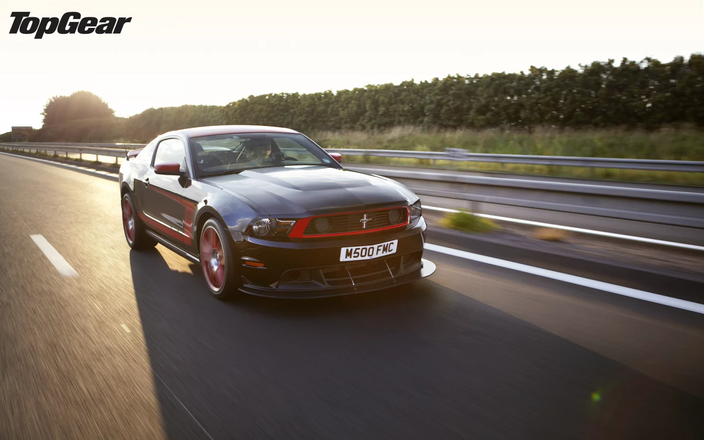mustang, ford, muscle car, высшая передача, передок, top gear, тень, самая лучшая телепередача, boss 302, закат, laguna seca, автострада, топ гир, мускул кар