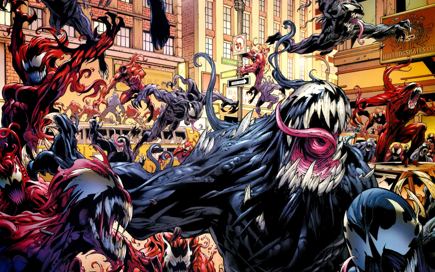 хаос, spider-man, комикс, толпа, симбионт