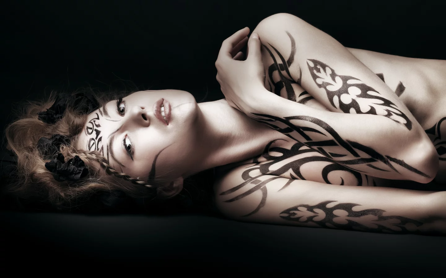 тело, девушка, body art, рисунок