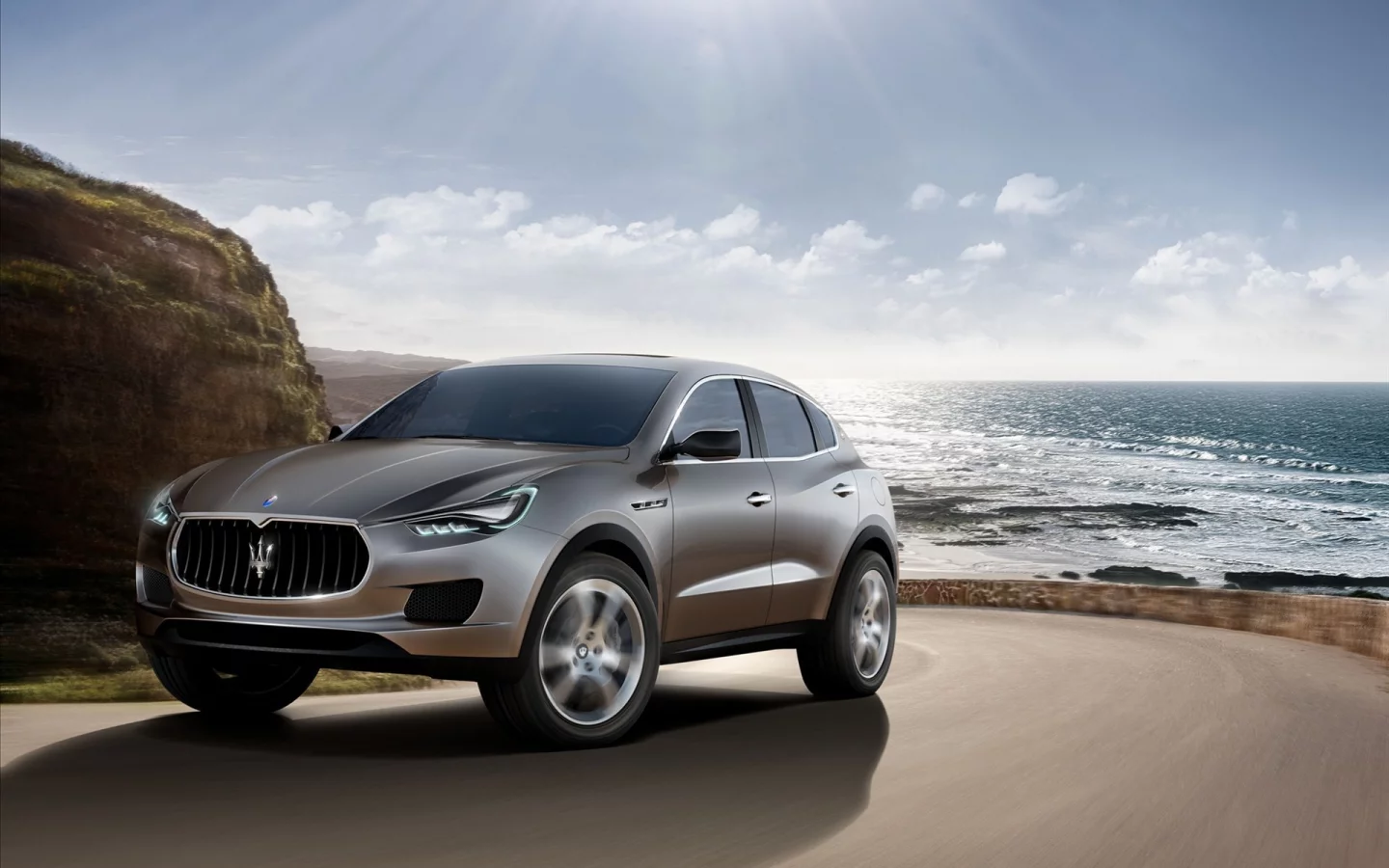 maserati, небо, море, kubang, горы