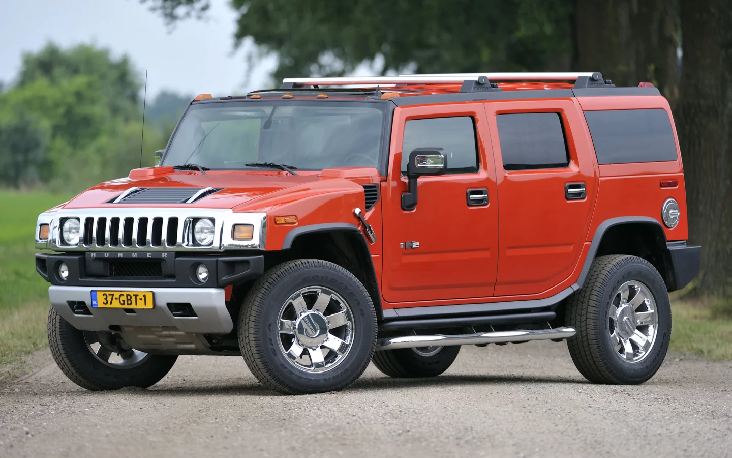 h2, hummer, красный, road