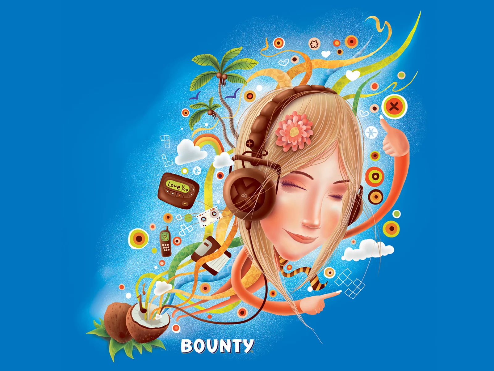 промо, шоколад, нам 20 лет, баунти, bounty, наушники, батончик, кокос, девушка
