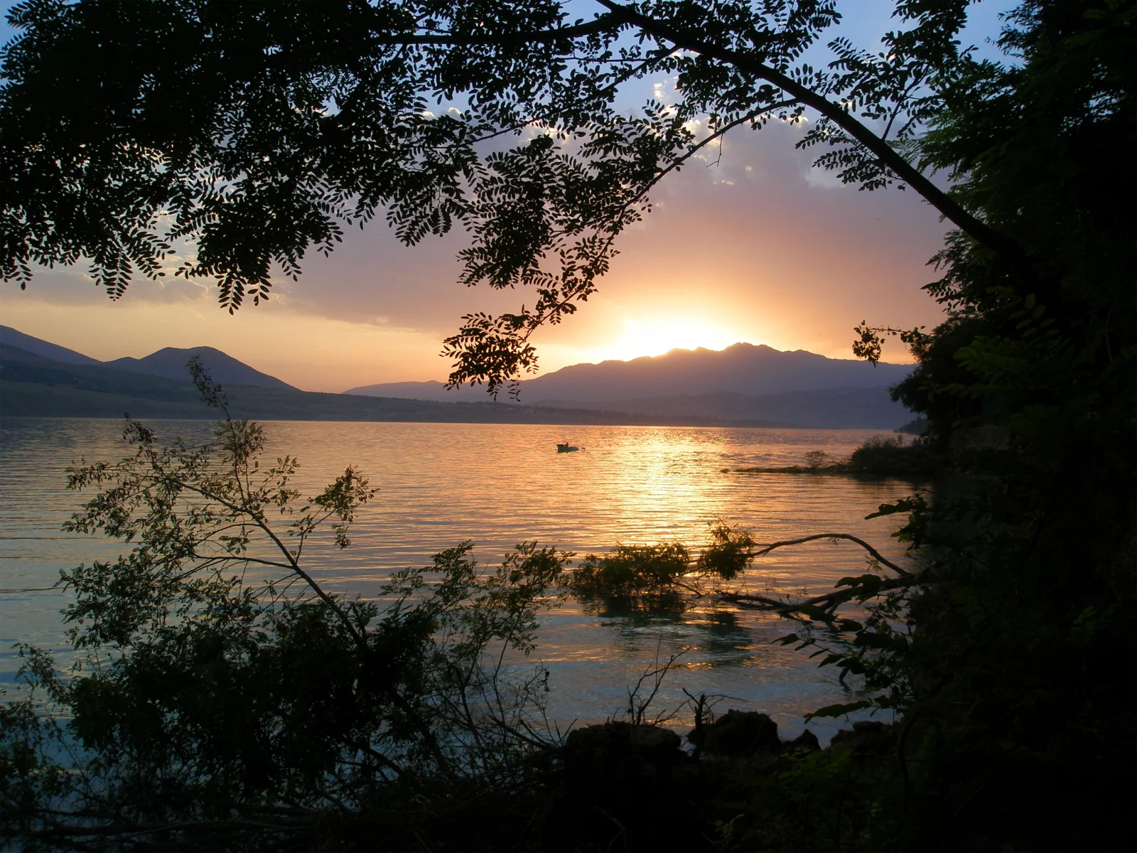 природа, закат, вода