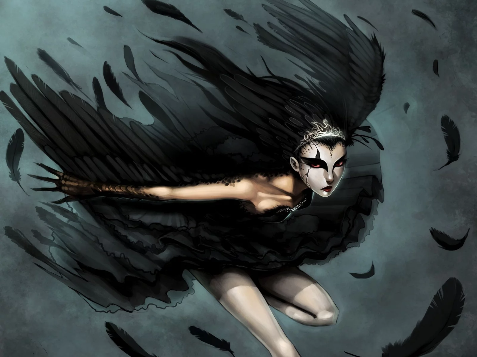 девушка, оборотень, black swan, лебедь
