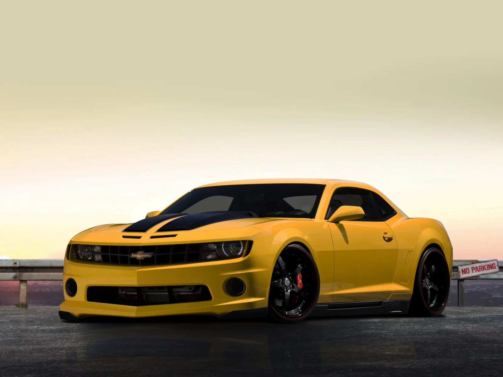 chevrolet, жёлтый, camaro