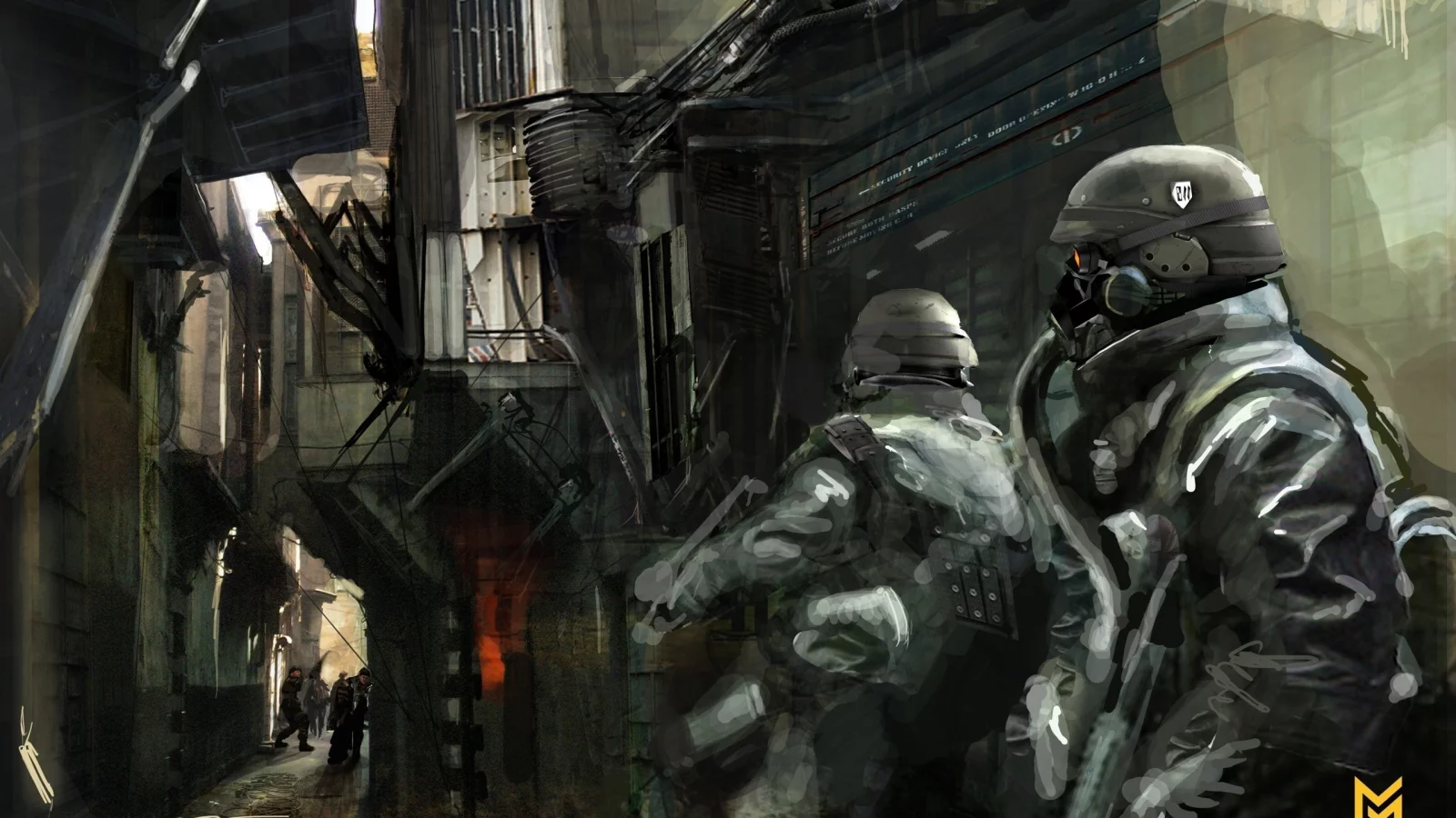 улица, люди, оружие, маски, игра, солдаты, killzone 2
