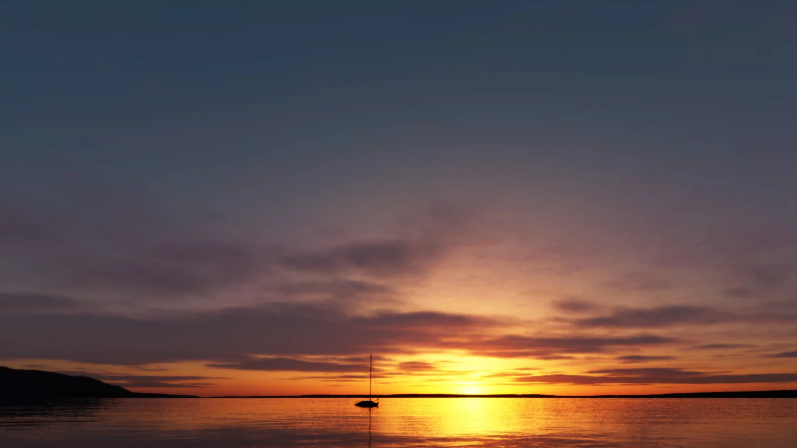 закат, море, лодка